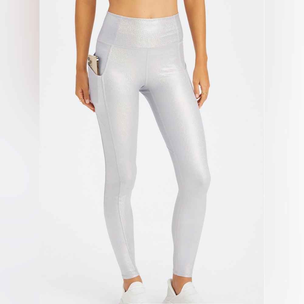 Fabletics Oasis high waisted legging, glitter hologram, size medium